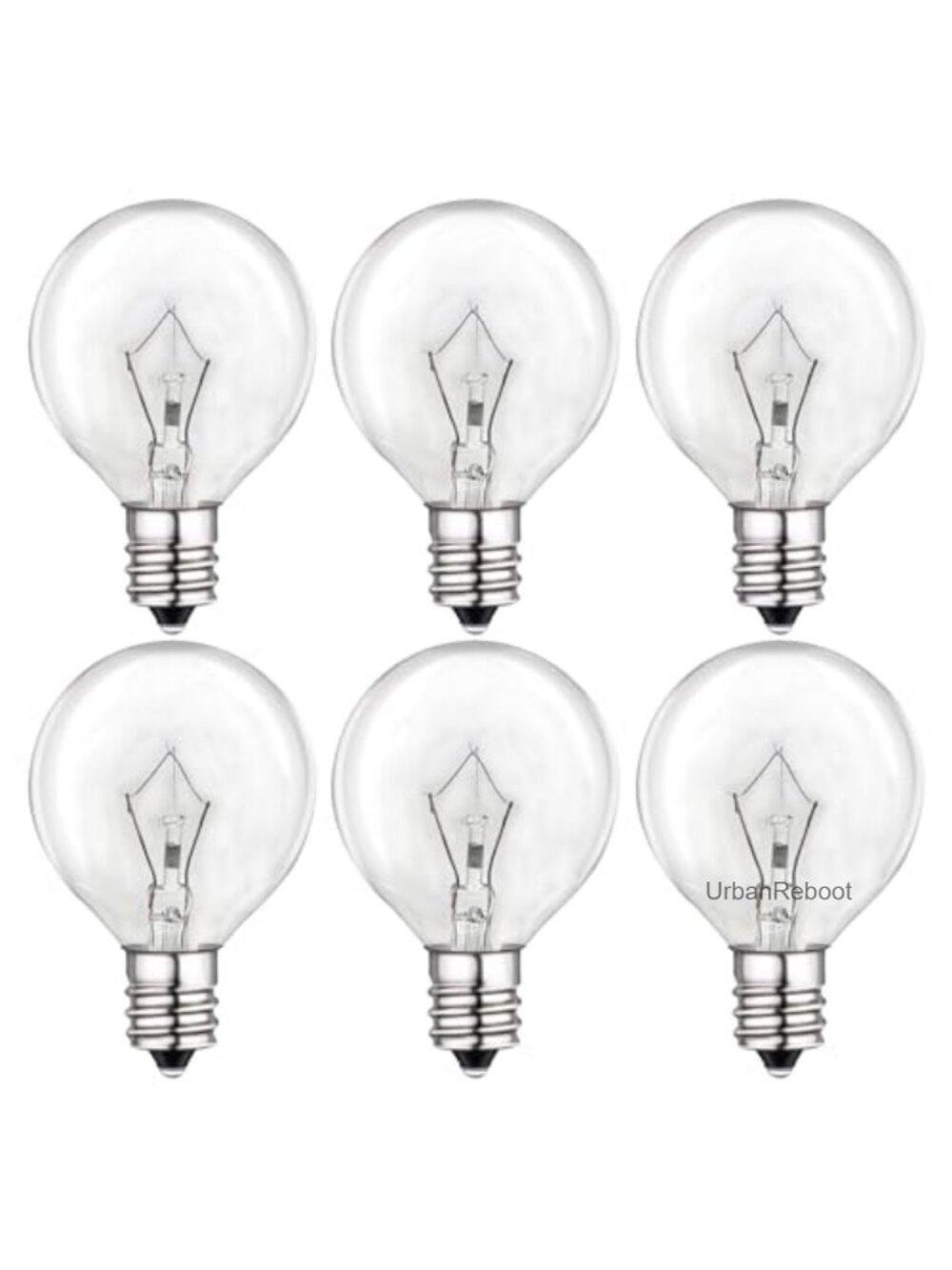25W Wax Warmer Bulbs E12 G40 Dimmable for Scentsy Warmers, 6 Pack